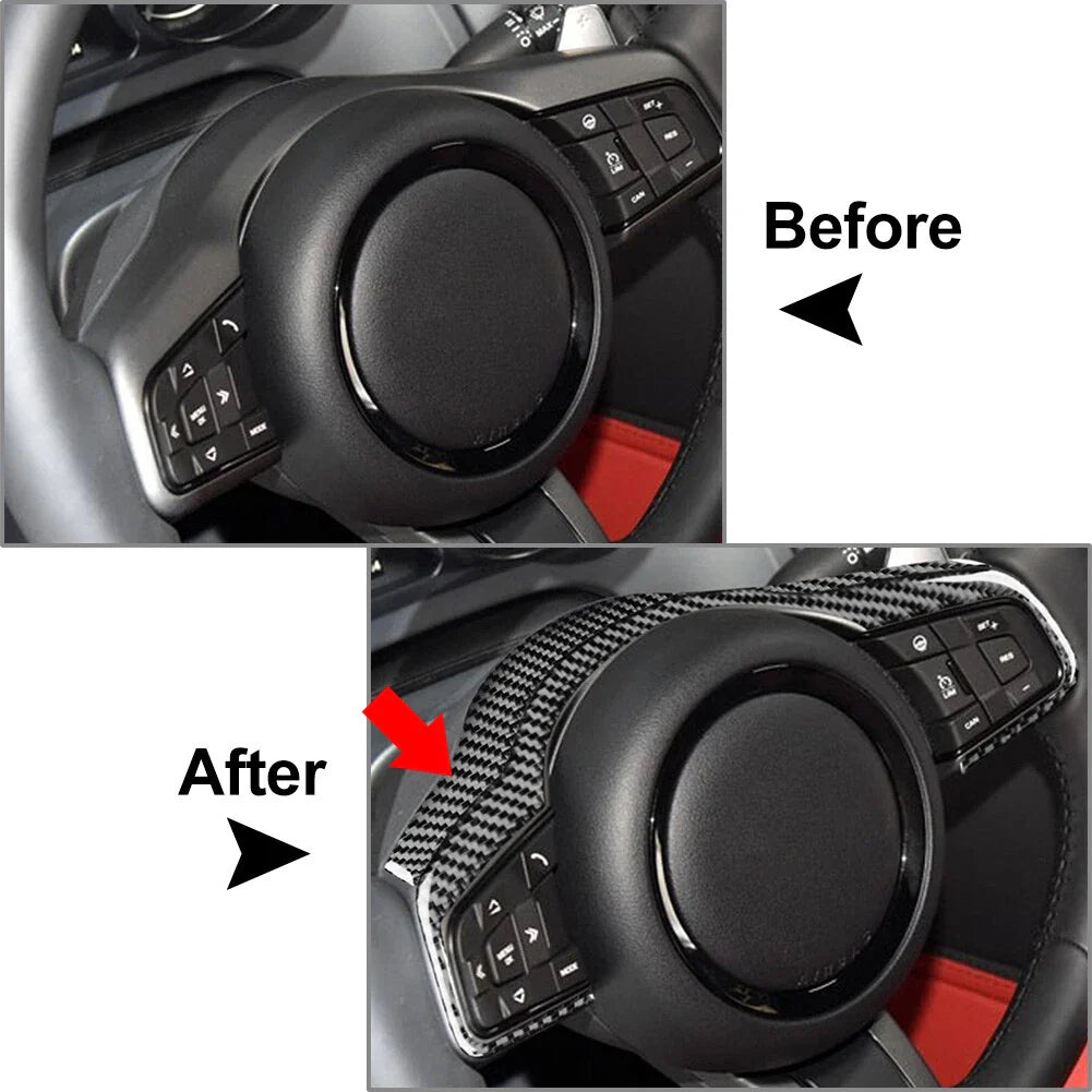 Black Steering Wheel Button Frame Cover Trim for Jaguar F-Type (2013-2024)