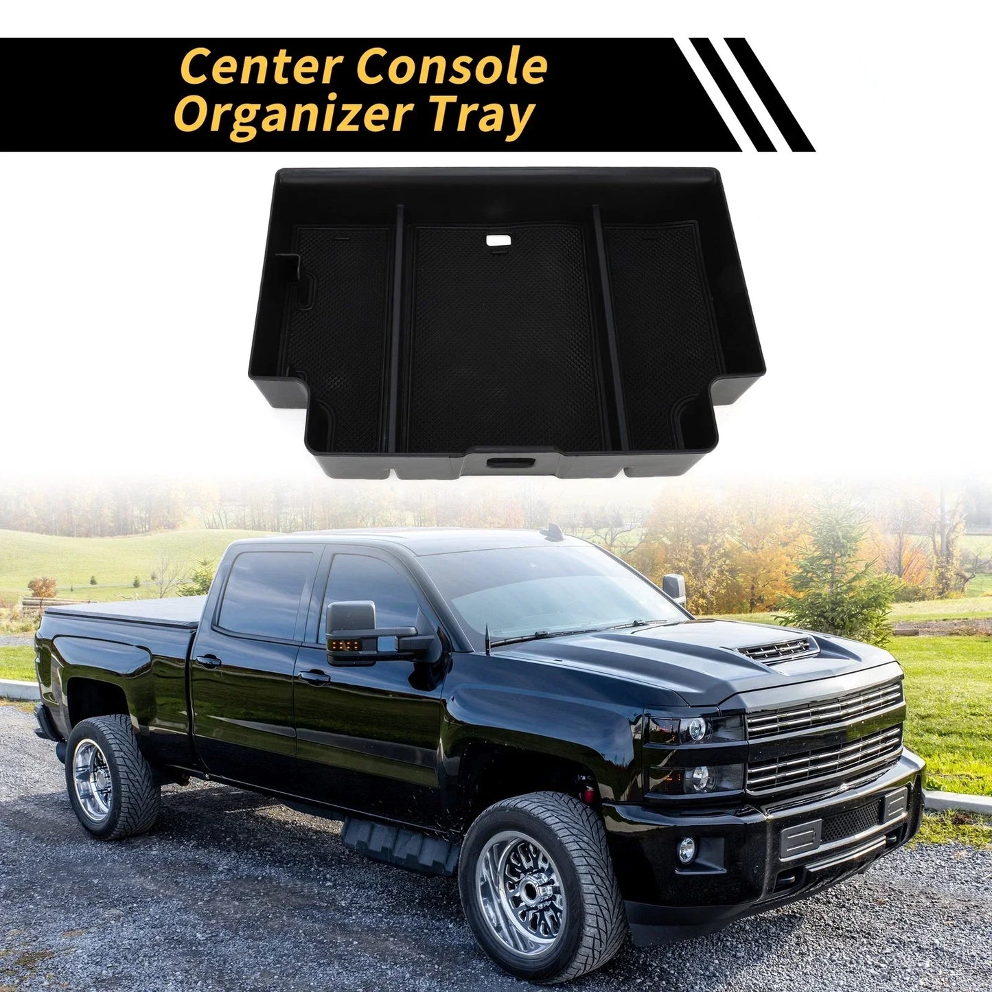 Center Console Organizer Tray for Chevy Silverado 1500, GMC Sierra 1500 (2014-2023)