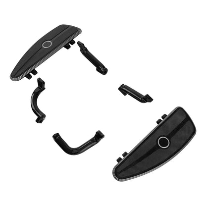 Black Half-Shield Rider Floorboards Mount Bracket for Harley Touring (2014-24)
