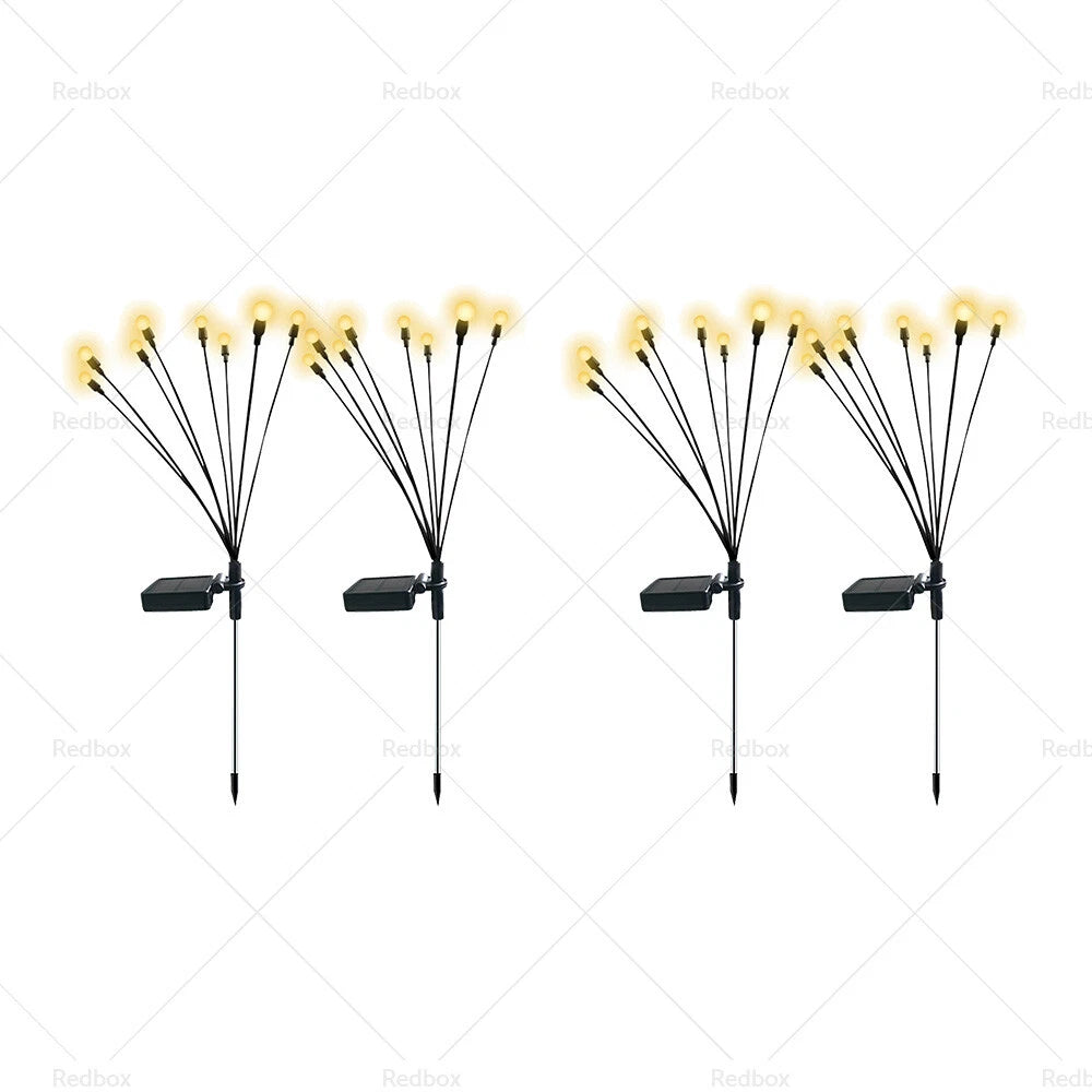 4 x Outdoor Solar Firefly Lights for Garden Decor & Landscape LED