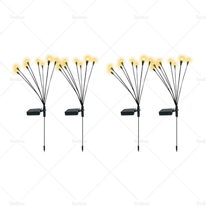 4 x Outdoor Solar Firefly Lights for Garden Decor & Landscape LED
