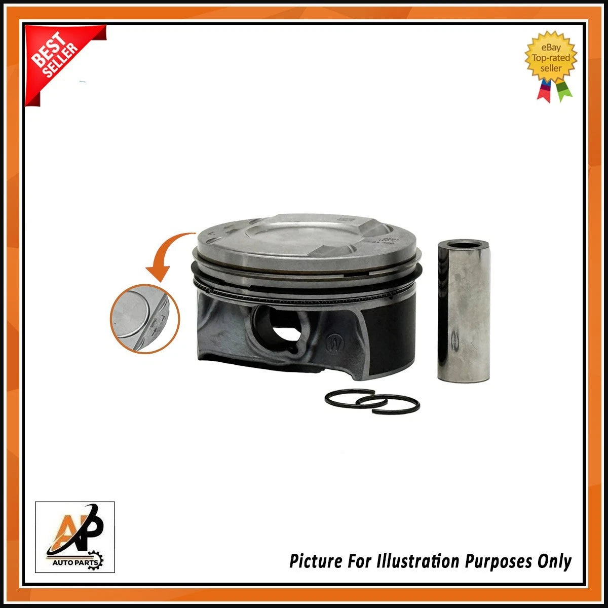 Engine Piston with Ring Left Side Replacement for Audi A4 A5 S4 TFSI (2008–2016)