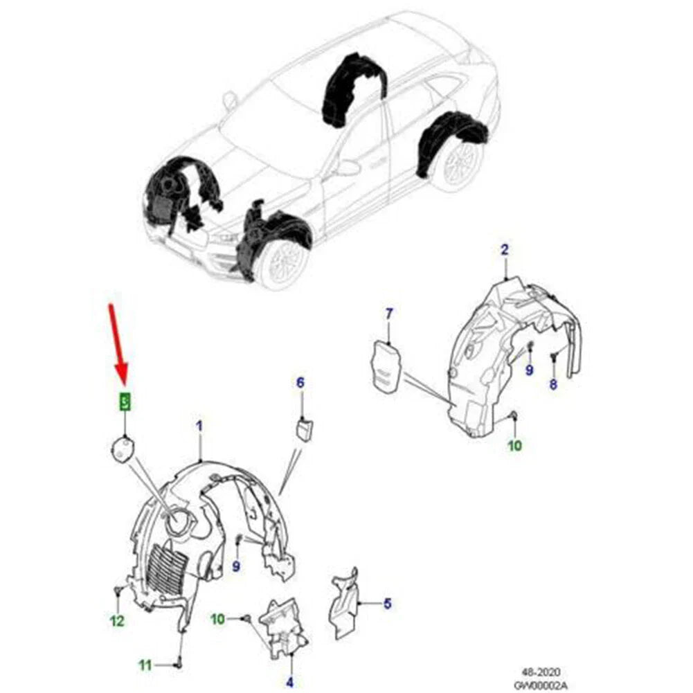 Front Wheelarch Closing Panel for Jaguar XF, F-Pace, XE (2016-2020)