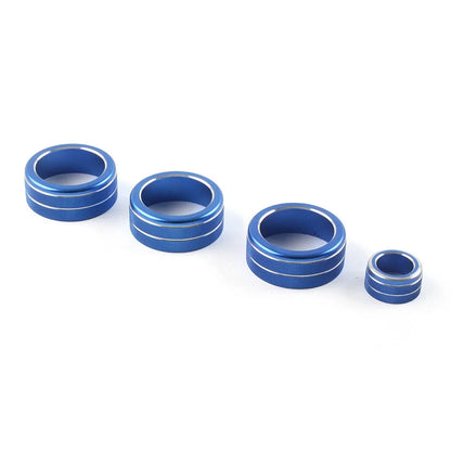 AC Climate Control Knob Ring Cover for Honda Civic 2022-2023 Blue 4 pcs
