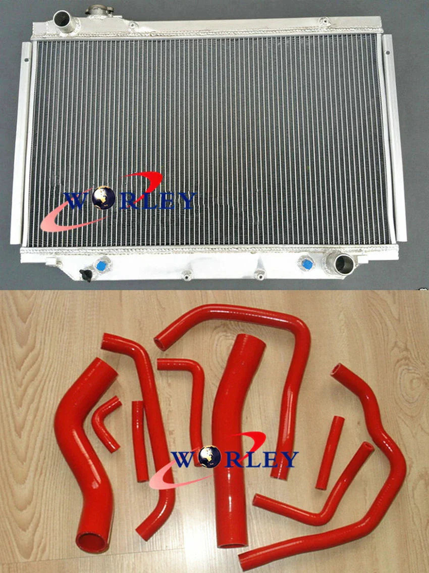 3 Row Aluminum Radiator & Hose for Land Cruiser HDJ80 HZJ80 FJ80 FZJ80 (1990-1997)