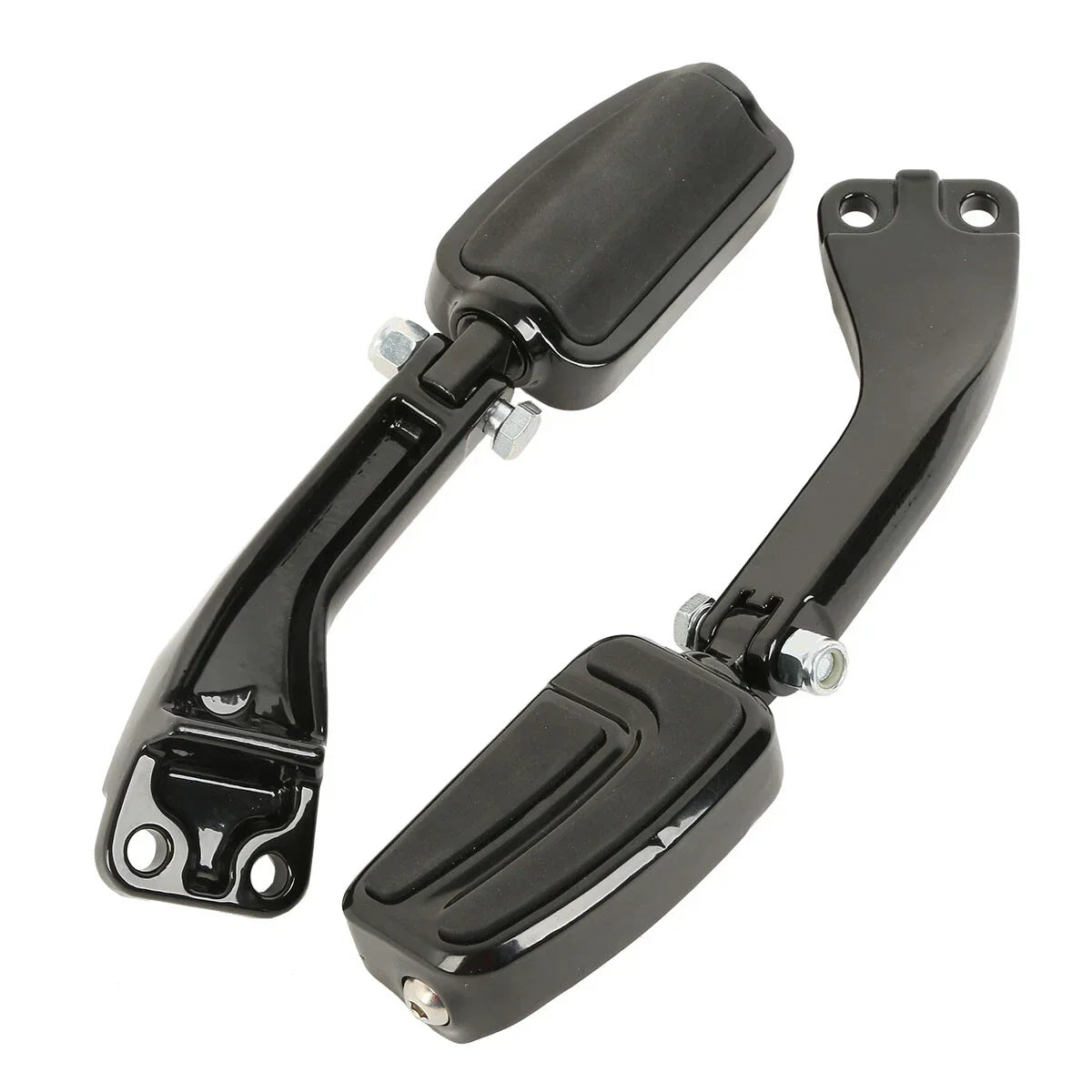 Black Rear Footpeg Mount Bracket for Harley Dyna Super Glide Low Rider (06-17)