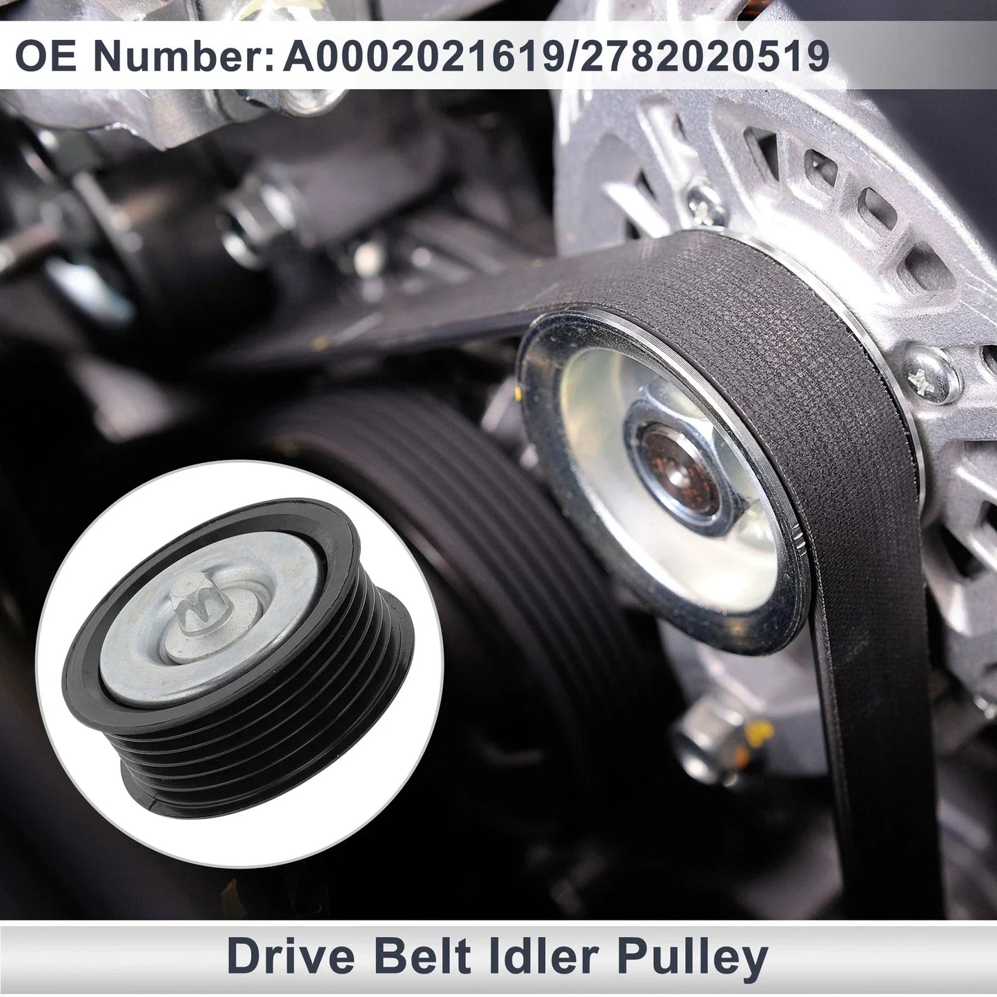 Drive Belt Idler Pulley for Mercedes-Benz W212 (2009-2014) Black 1 x Pc