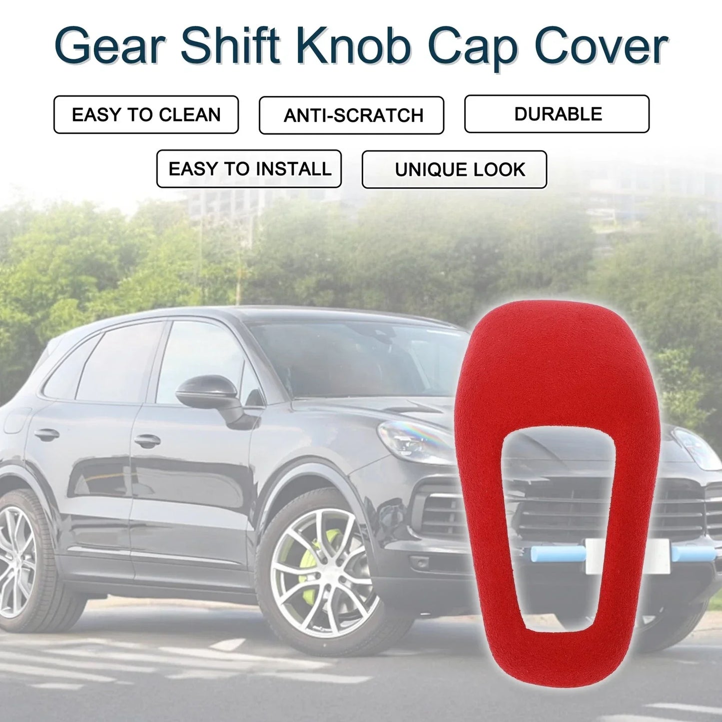 Gear Shift Knob Cap Cover for Porsche Cayenne 2018-2025 Red Console 1 x