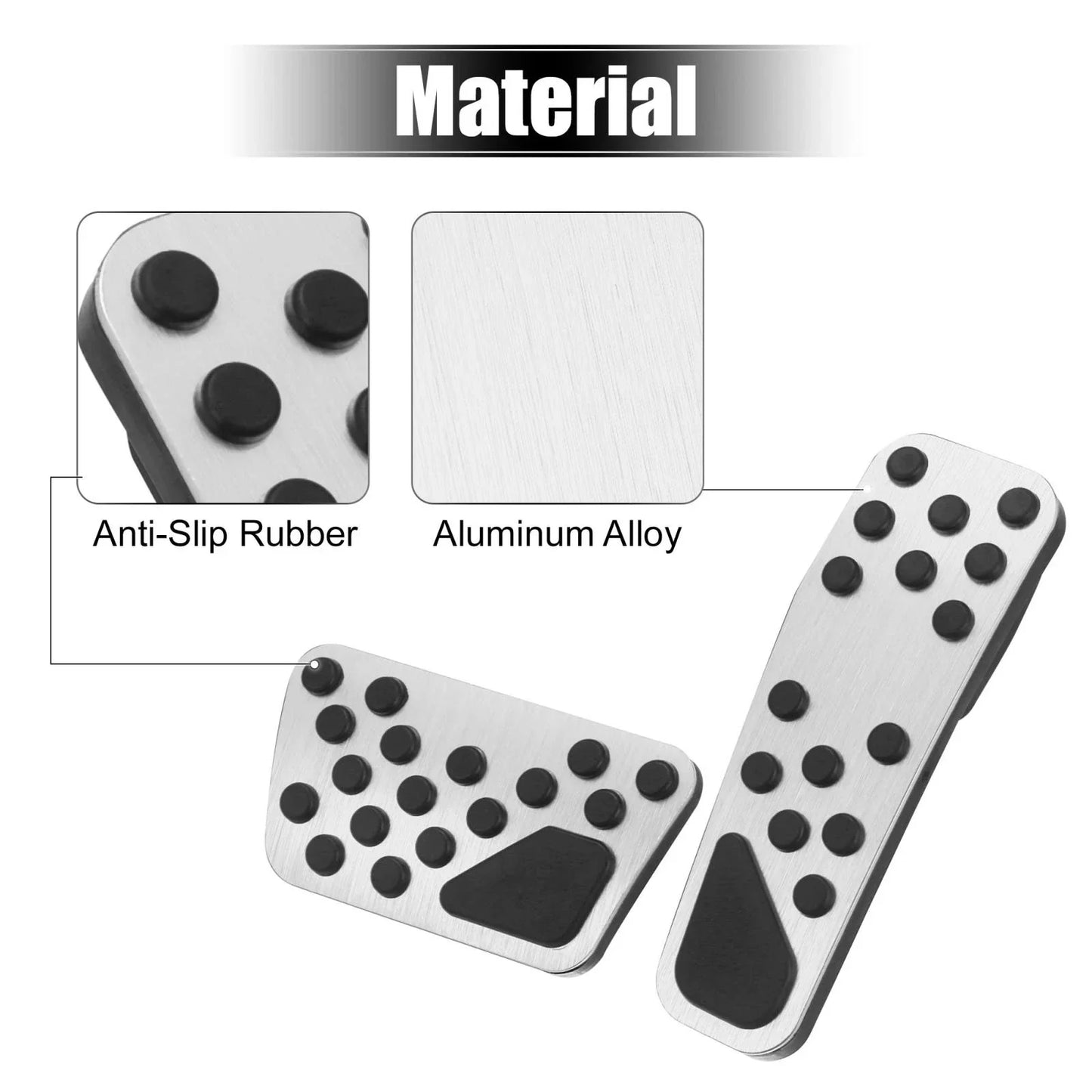 Brake & Gas Accelerator Pedal Covers Kit for Dodge Chrysler