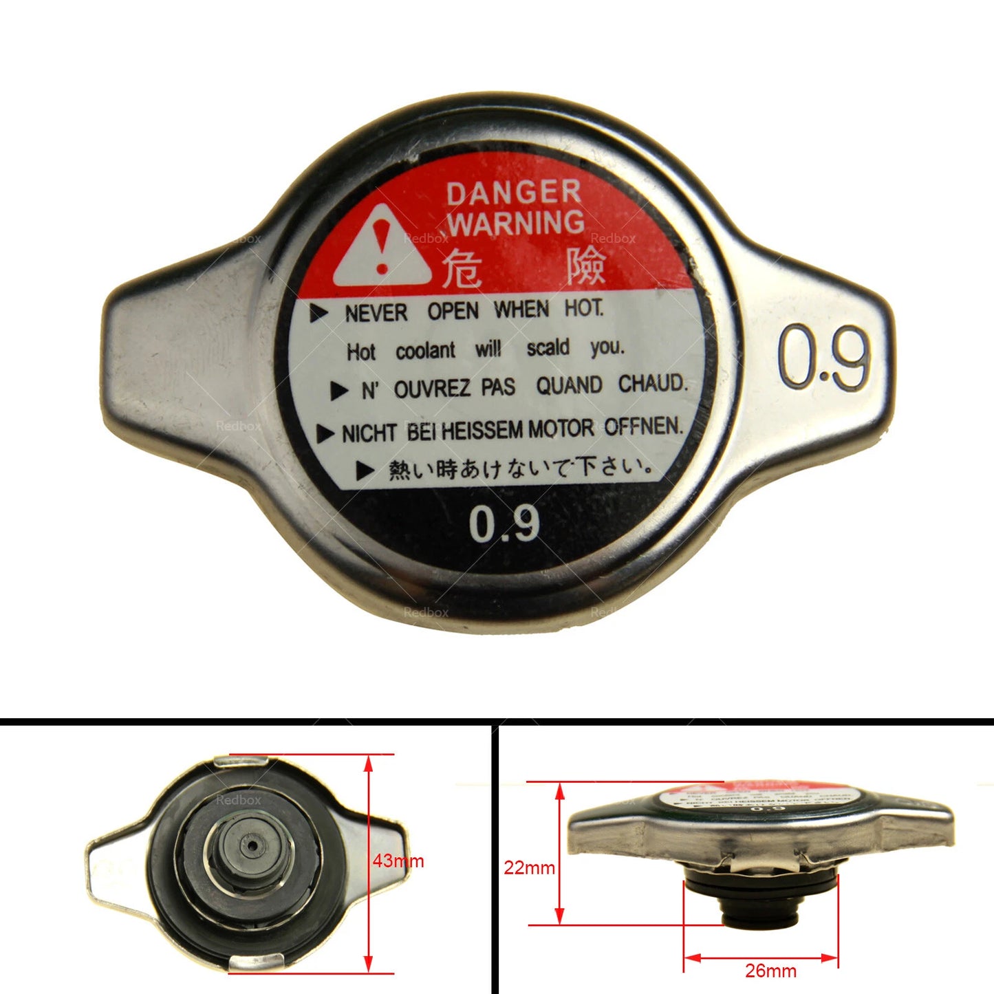 0.9Kgf/cm2 Car Coolant System Rubber Seal Radiator Cap Cover
