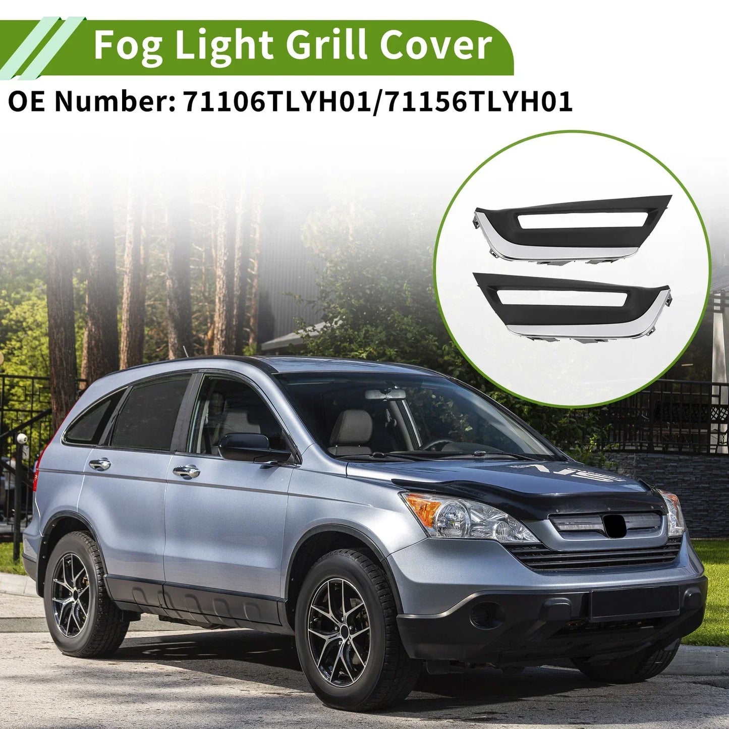 Front Fog Light Grill for Honda CR-V (2017-2023) - 1 Pair