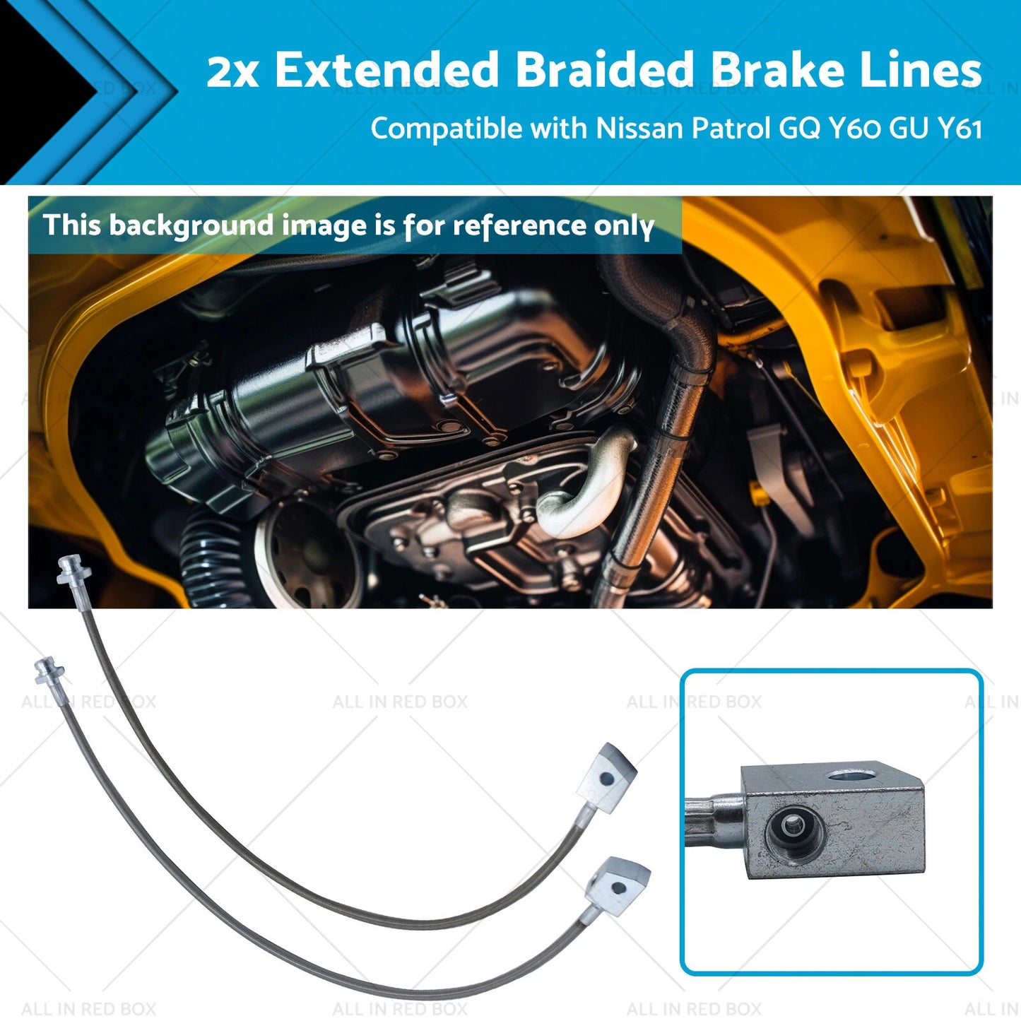 Extended Braided Brake Lines for Nissan Patrol GU Y61 GQ Y60 (1997-2023)