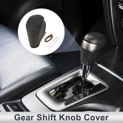Gear Shift Knob Cover for BMW 3 Series (2004-2012) Black Faux Leather