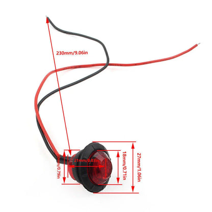 12V 3/4" Round LED Marker Light for Car Truck SUV