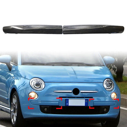 Carbon Fiber Front Bumper Corner Trim Cover for FIAT 500 (2007-2015)