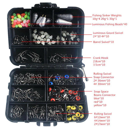 177Pcs Fishing Accessories Kit w/ Tackle Box for Outdoor