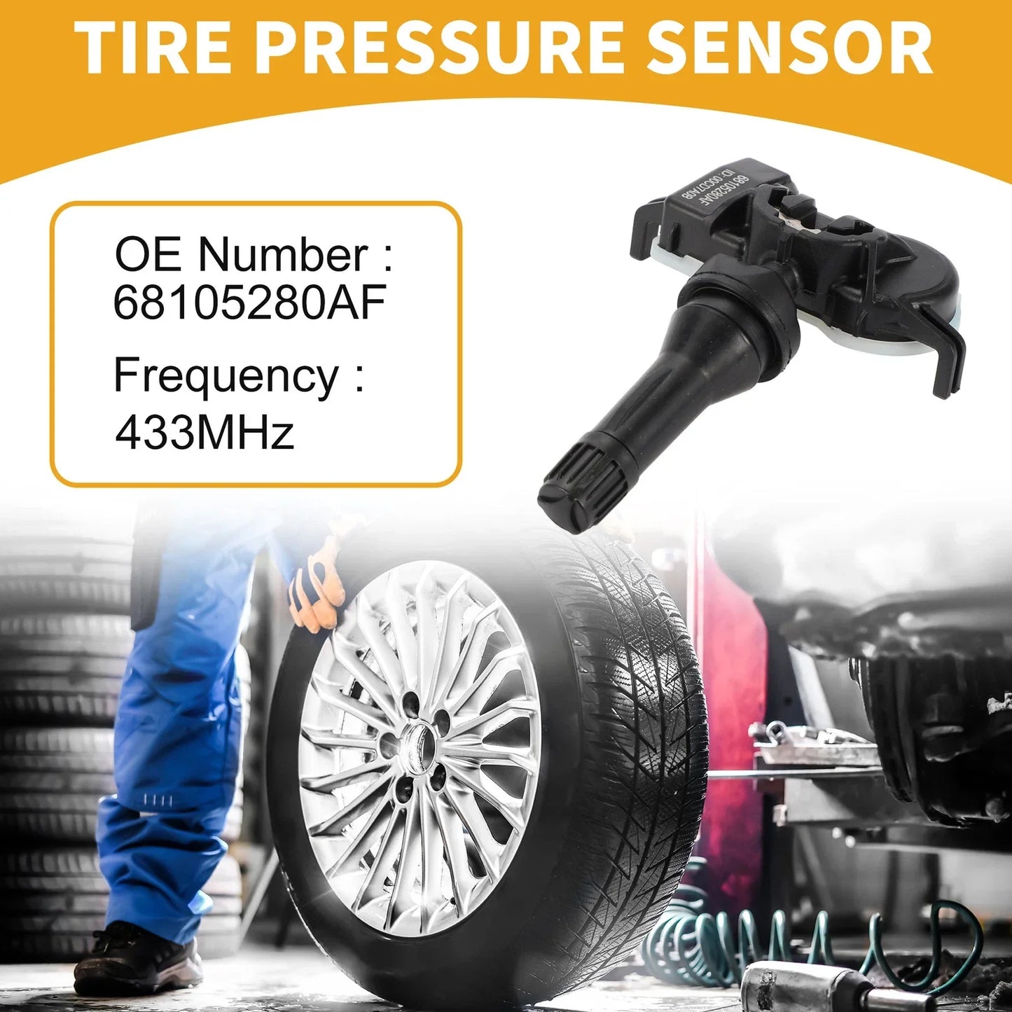 Tire Pressure Sensor 433MHz for Jeep Renegade (2015-2016) - 1 x Pcs