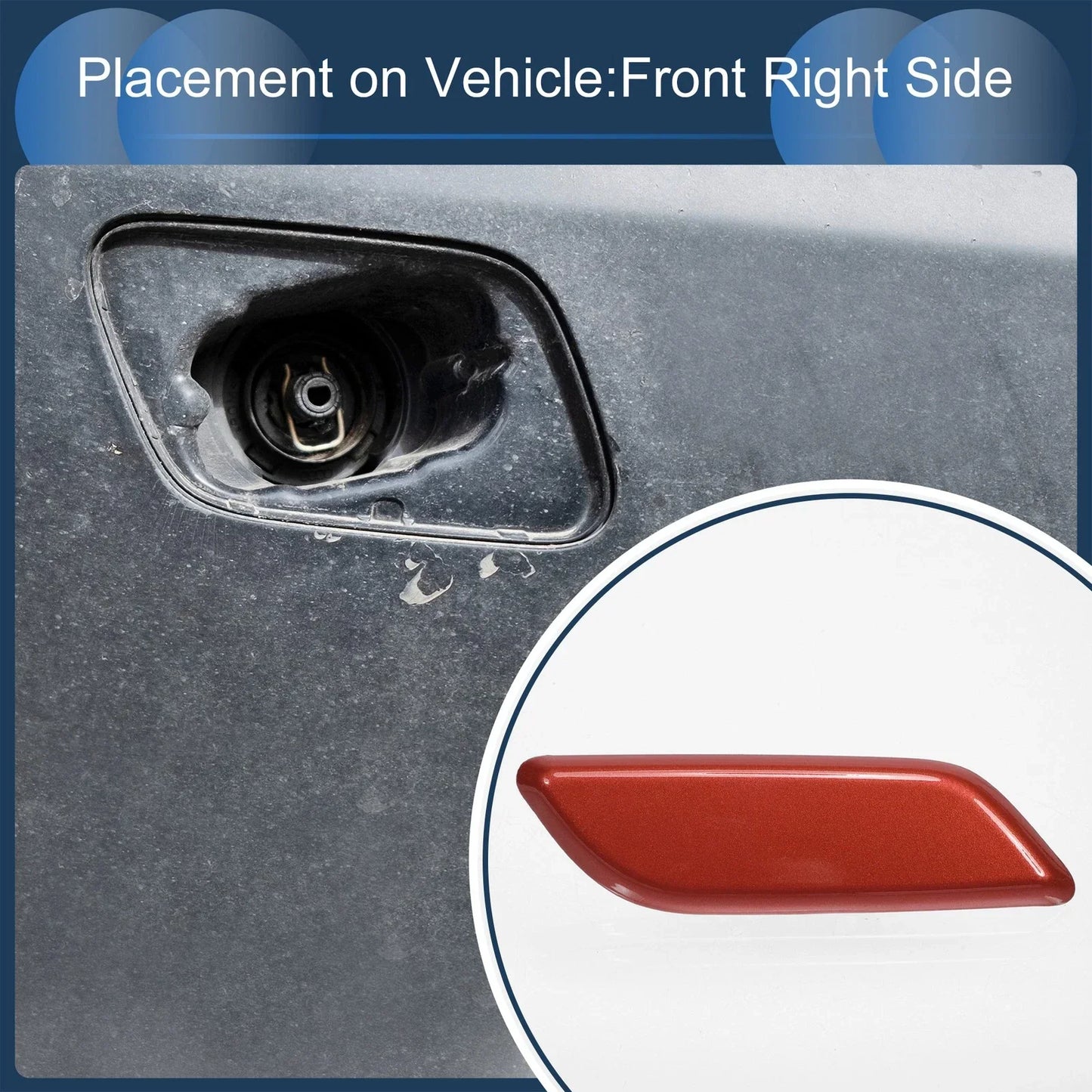 Front Right Washer Nozzle Cover for Honda Accord VIII 2011-2013 Red 1 x