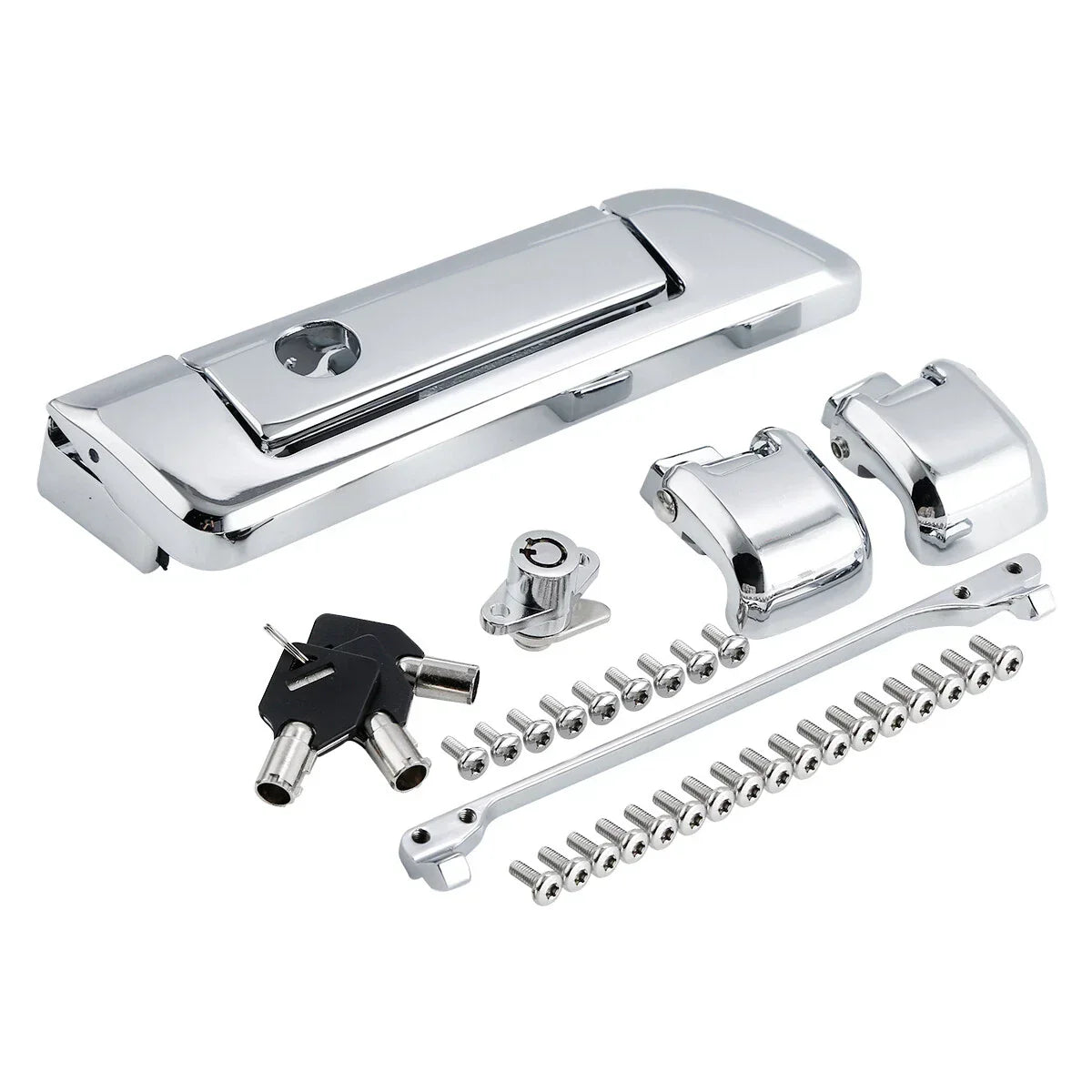 Chrome Trunk Latches & Key Hinges for Harley Street Glide (2014 - 2024)