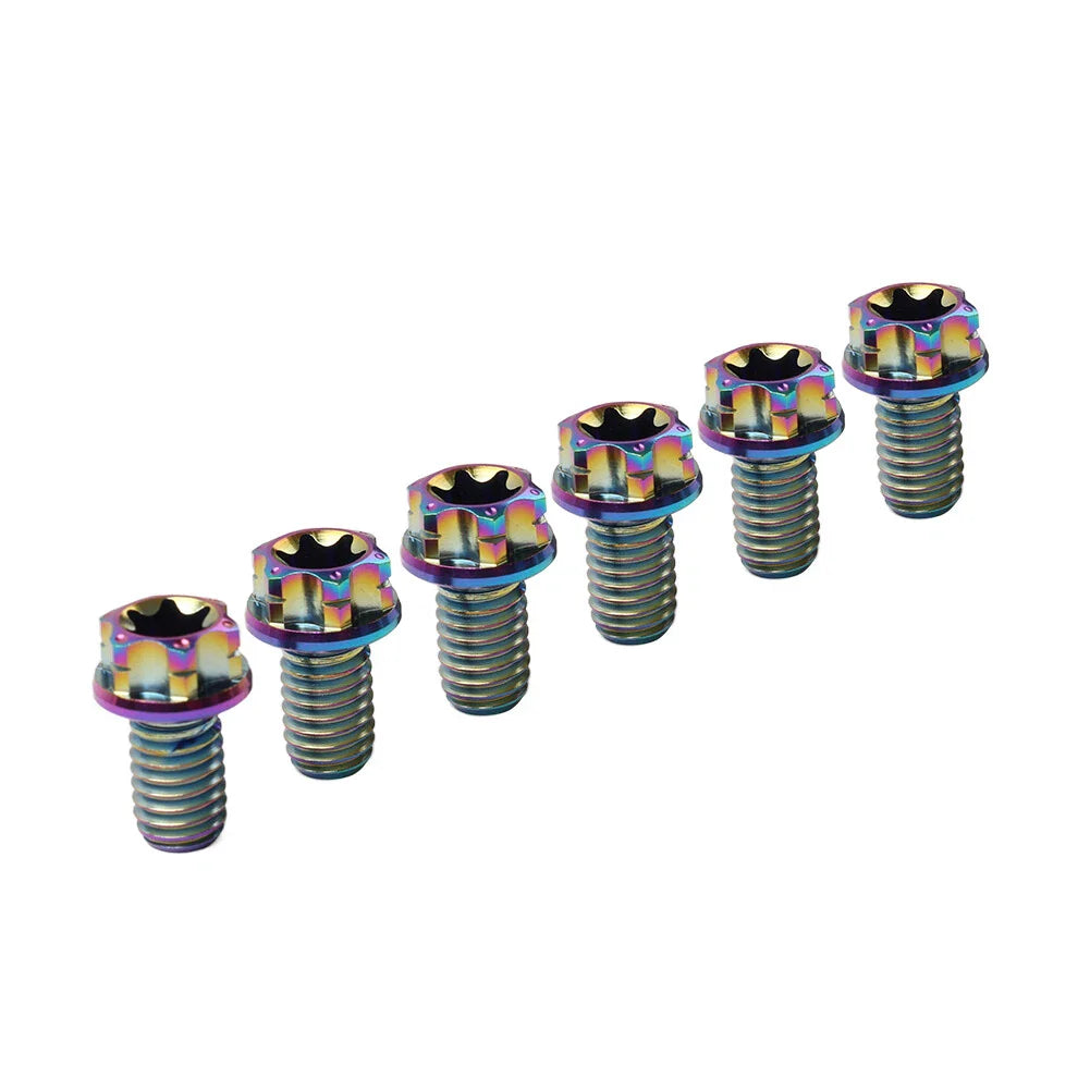 6pcs M6x10mm Titanium Torx Head Flange Screws for Bike Motorcycle