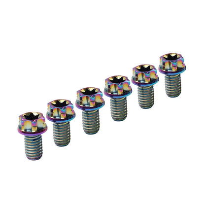 6pcs M6x10mm Titanium Torx Head Flange Screws for Bike Motorcycle
