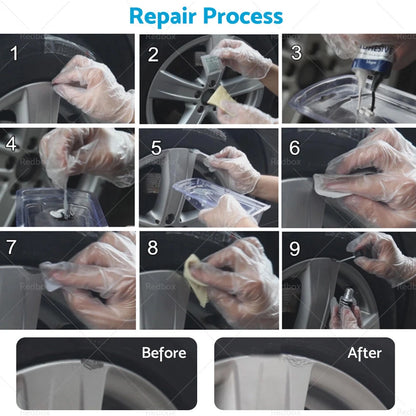 Silver Alloy Wheel Rim Repair Kit for Car Scuffs & Scrapes