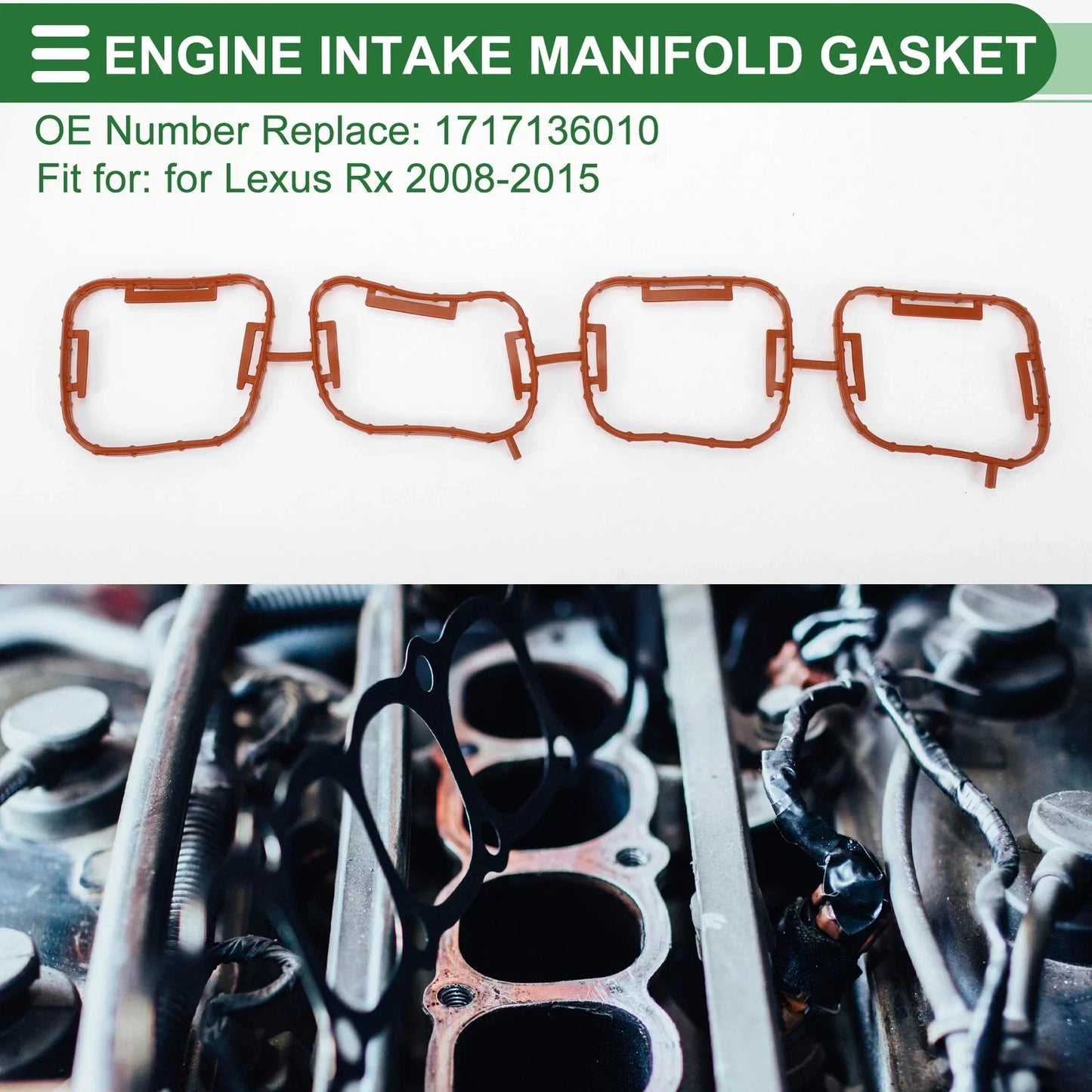Intake Manifold Gasket for Lexus RX 2008-2015 (2 x Gaskets)