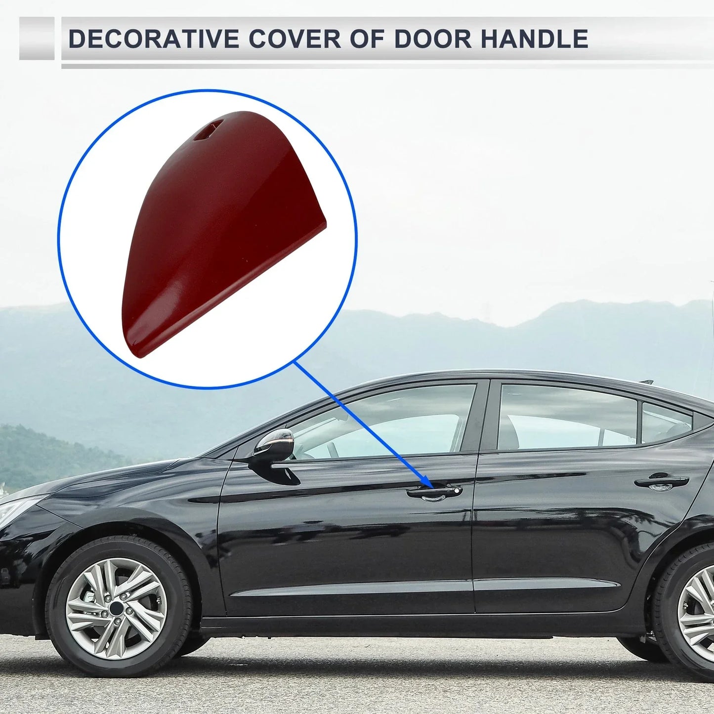 Front Left Door Handle Cover for Hyundai Elantra MK7 (2020-2023) Red