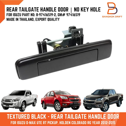 Black Rear Tailgate Handle for Holden Colorado RG, Isuzu Dmax Ute (12-15)
