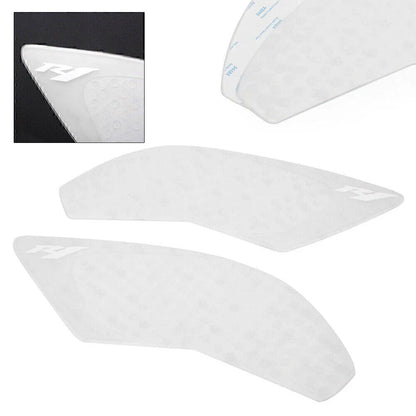 White Gas Tank Traction Side Pad Knee Grip Decal for Yamaha YZF-R1 (2015-2017)