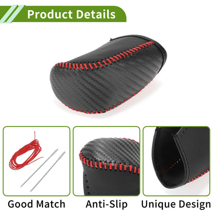 Gear Shift Knob Cover for Dodge Journey 2011-2020 Black Carbon Fiber Red