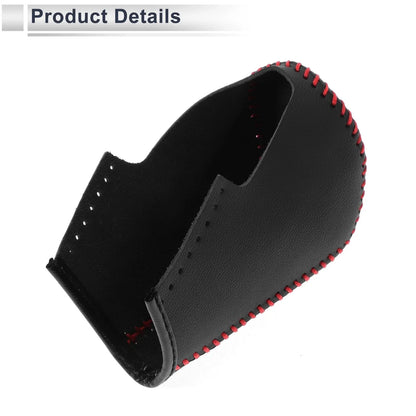 Gear Shift Knob Cover for BMW 3 Series (2004 - 2012) Black Red Faux Leather