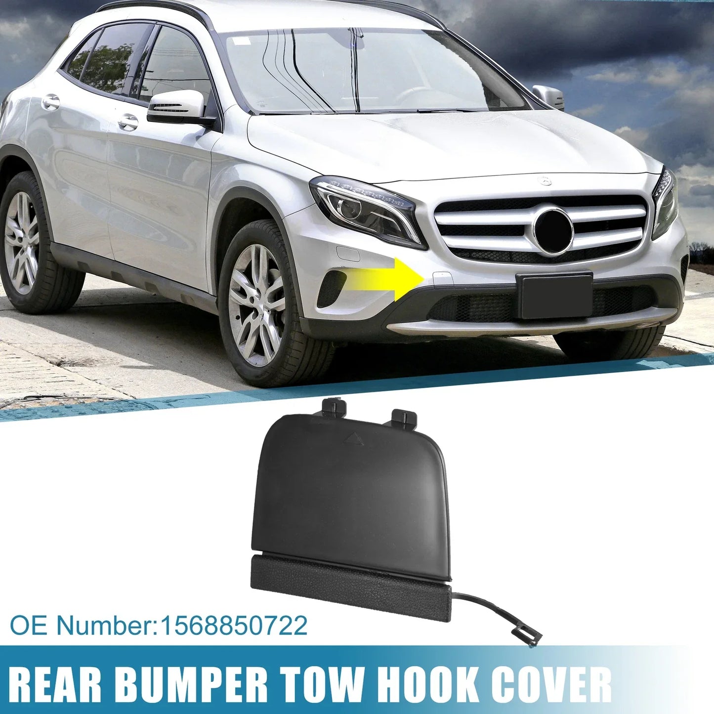 Front Bumper Tow Hook Cover for Mercedes-Benz GLA200 GLA250 (2015-2023)