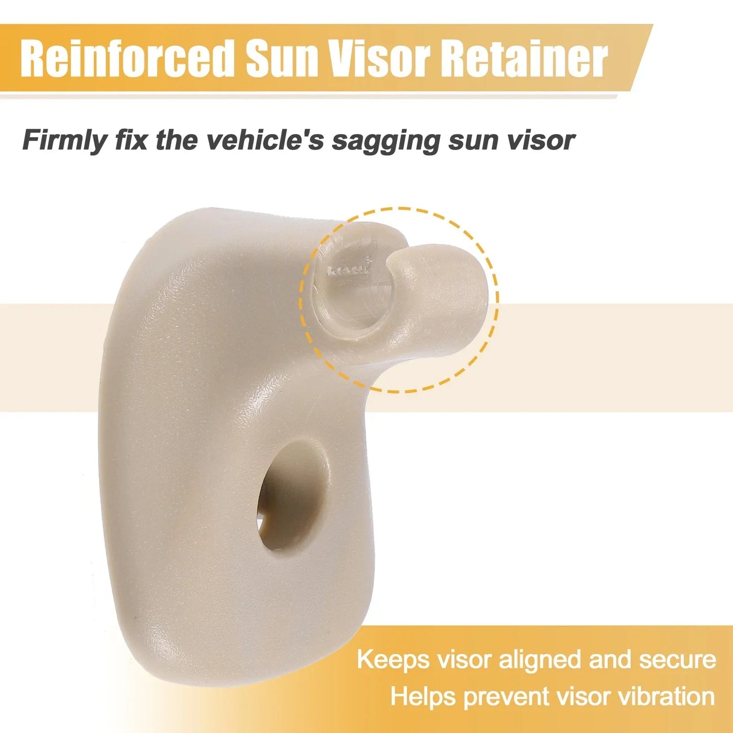 2 x Beige Sun Visor Support Clip Retainers for Dodge Chrysler