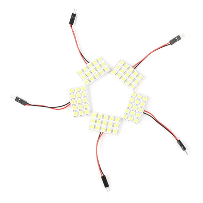 5x White LED 5050 15SMD Dome Lights for Car Interior (Universal)