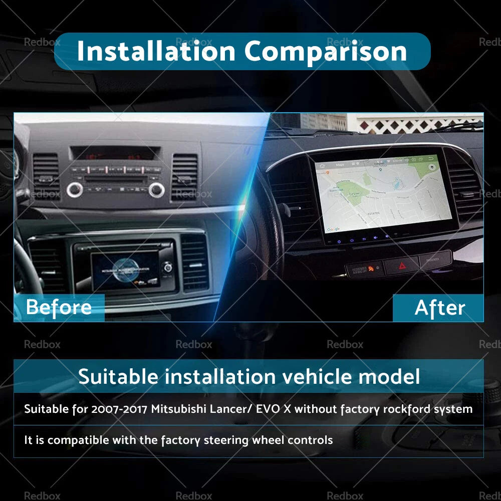 10.1" 32GB Carplay Radio Head Unit GPS for Mitsubishi Lancer (2007-2017)