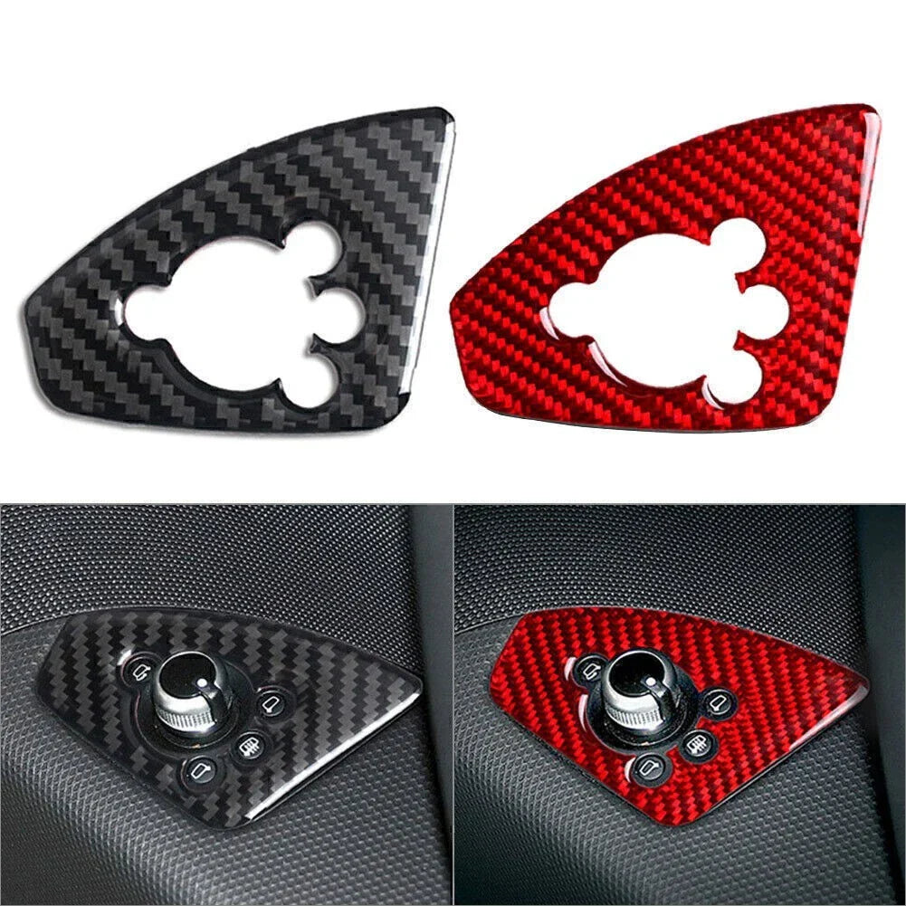 Red Carbon Fiber Door Lock Button Cover Trim for Audi TT TTRS (2008-2014)