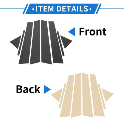 Door Pillar Window Trim for Hyundai Elantra 2017-2020 Carbon Fiber Black
