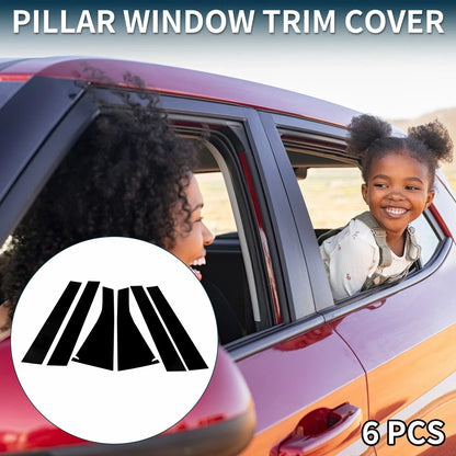 6 Pcs Door Pillar Window Trim for Honda Odyssey (2009-2014) Black