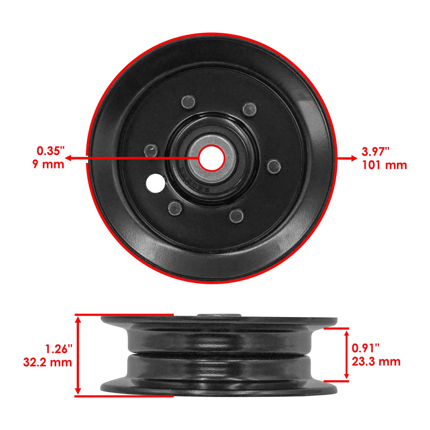 Deck Flat Idler Pulley Replacement for Snapper ESZT18336 HZ14330 (2009–2018)