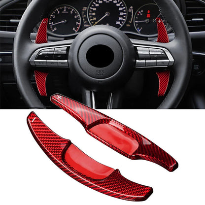 Carbon Fiber Red Steering Wheel Shift Paddle for Mazda 3 (2020-2021)
