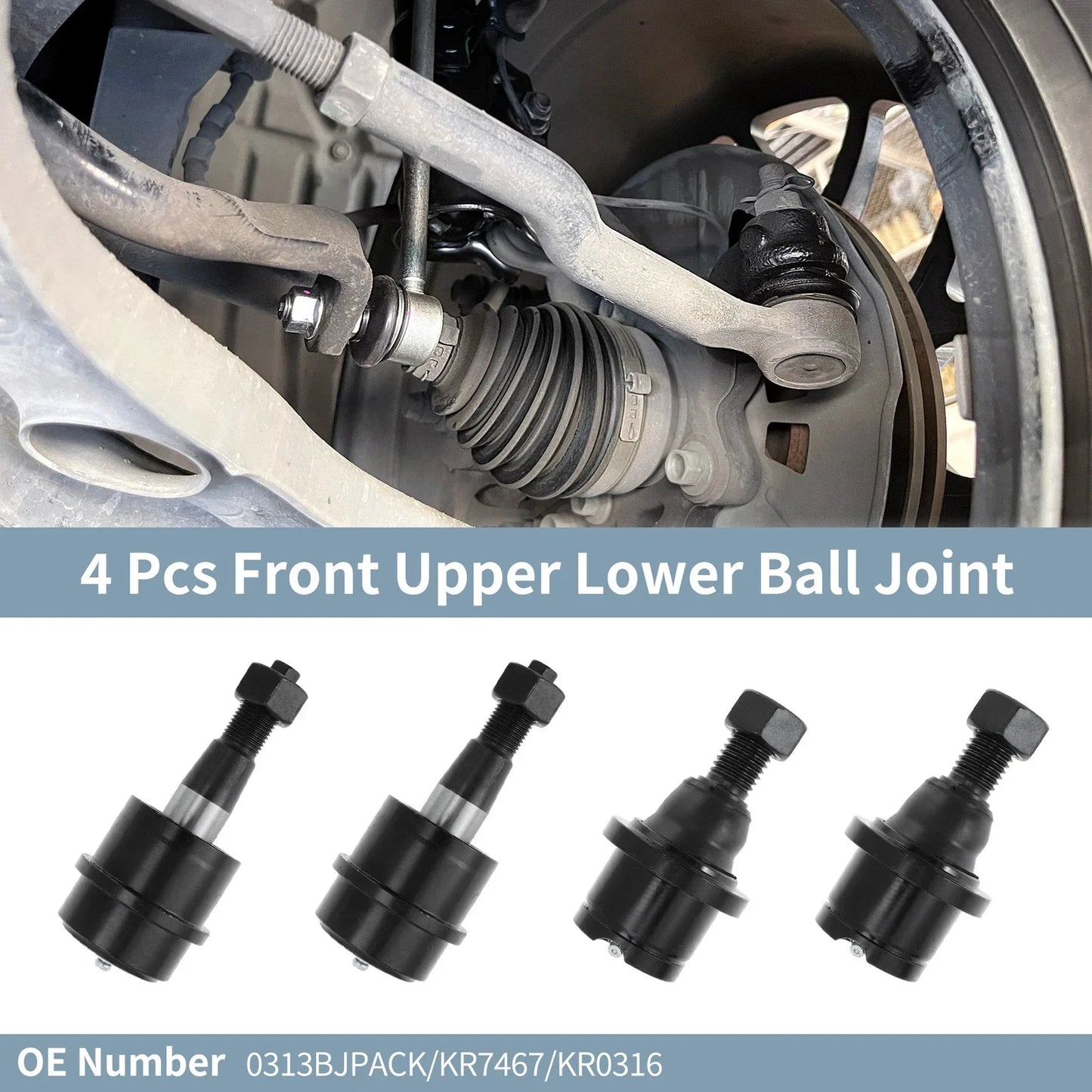 4 x Front Upper Lower Ball Joints for Dodge Ram 2500 3500 (2003-2010)