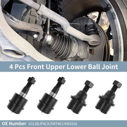 4 x Front Upper Lower Ball Joints for Dodge Ram 2500 3500 (2003-2010)