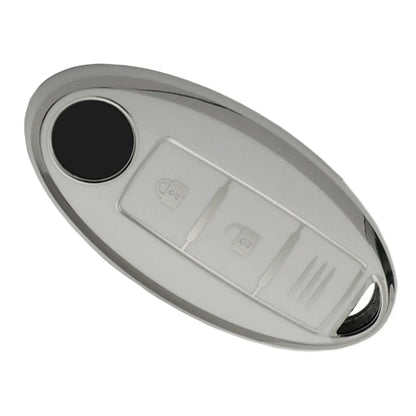White TPU 3 Button Key Shell Cover for Nissan Qashqai Leaf (2010-2023)