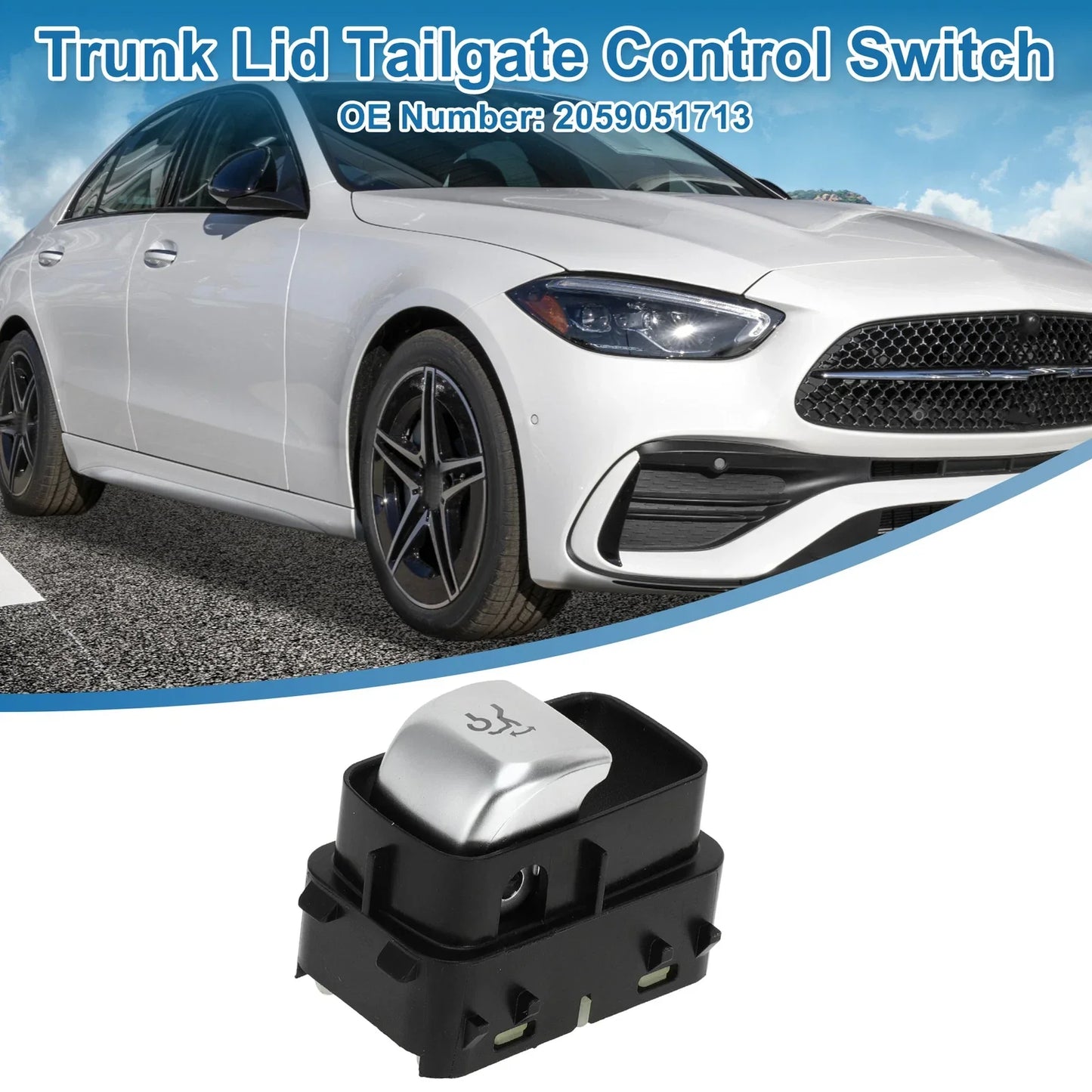 Trunk Release Switch for Mercedes-Benz C180 C200 C300 (2015-2020) Black