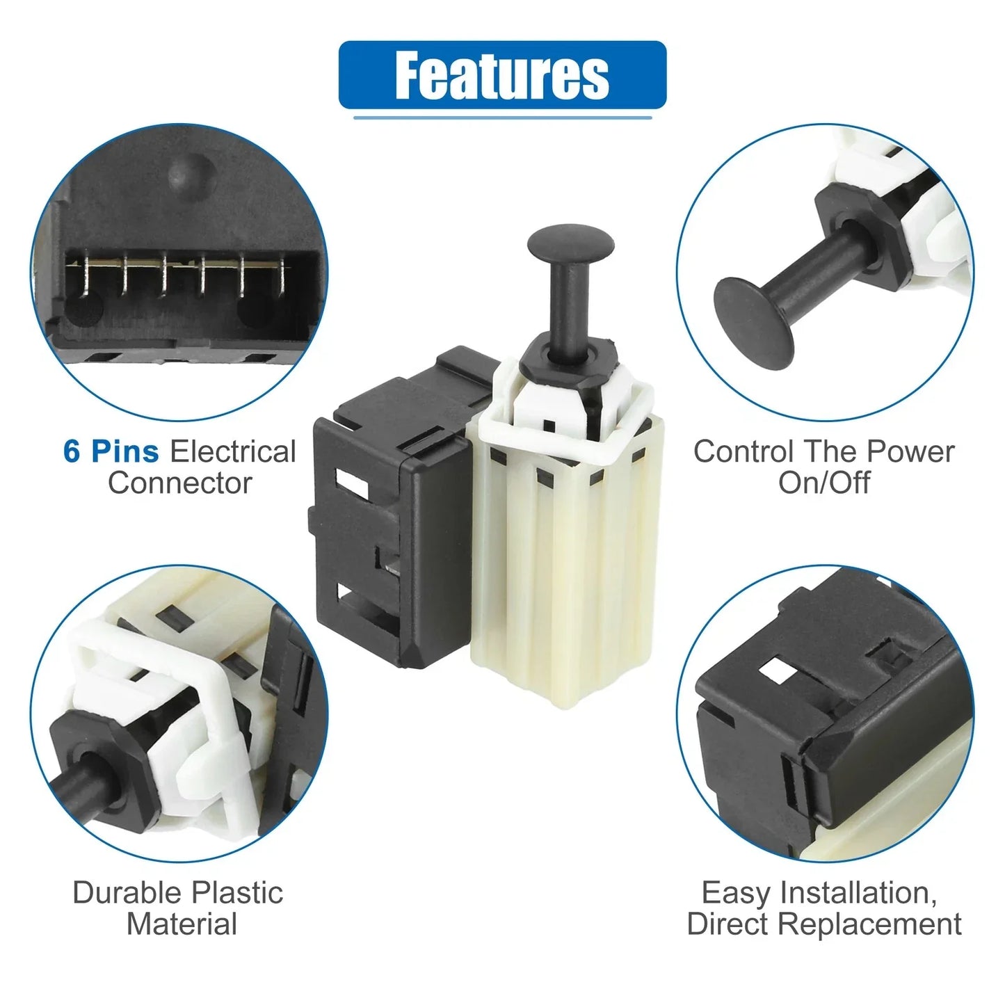 Stop Lamp Switch for Dodge Avenger 2013-2014 (2 x Stoplight Switches)