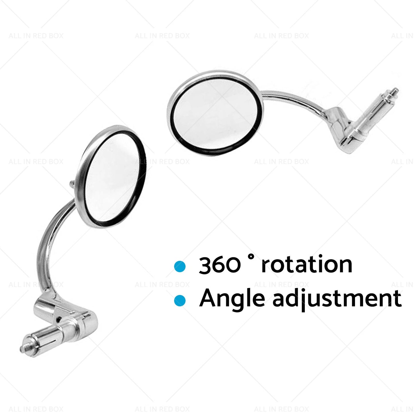 Chrome Round Rearview Bar End Mirror for Motorcycle Chopper Racer