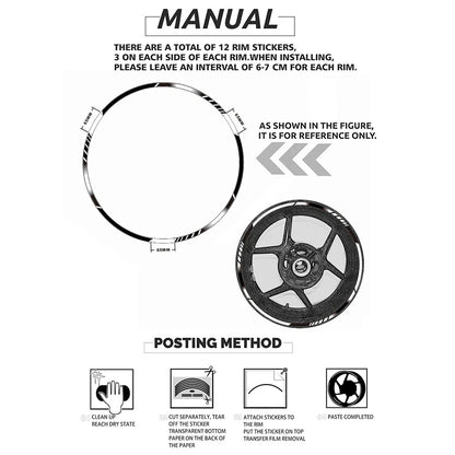 21" 19" Rim Stripes Wheel Stickers for Kawasaki KX 250F (2004-2021) Blue