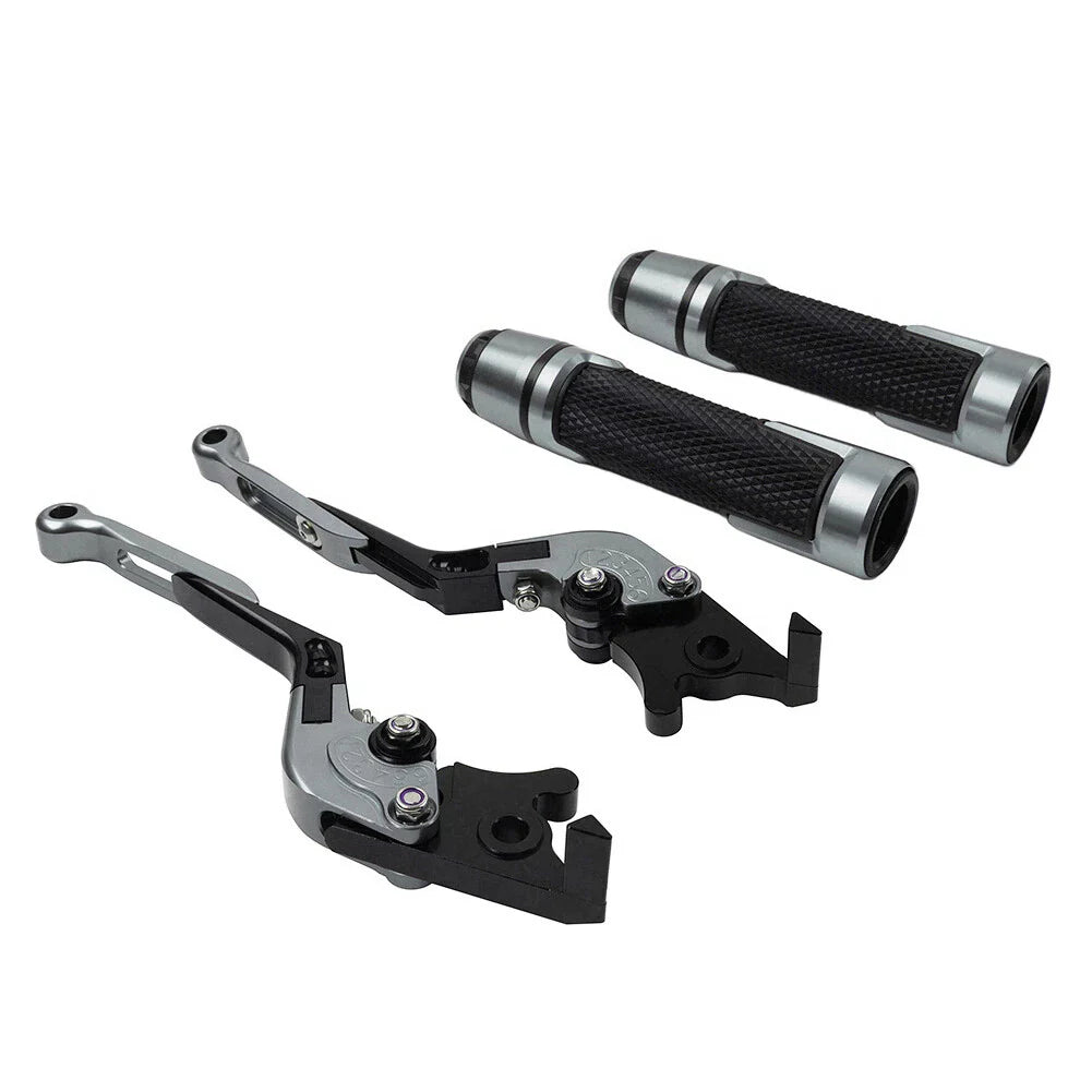 Titanium Extendable Brake Clutch Levers Grip Set for Kawasaki ZX6R (2005-2023)