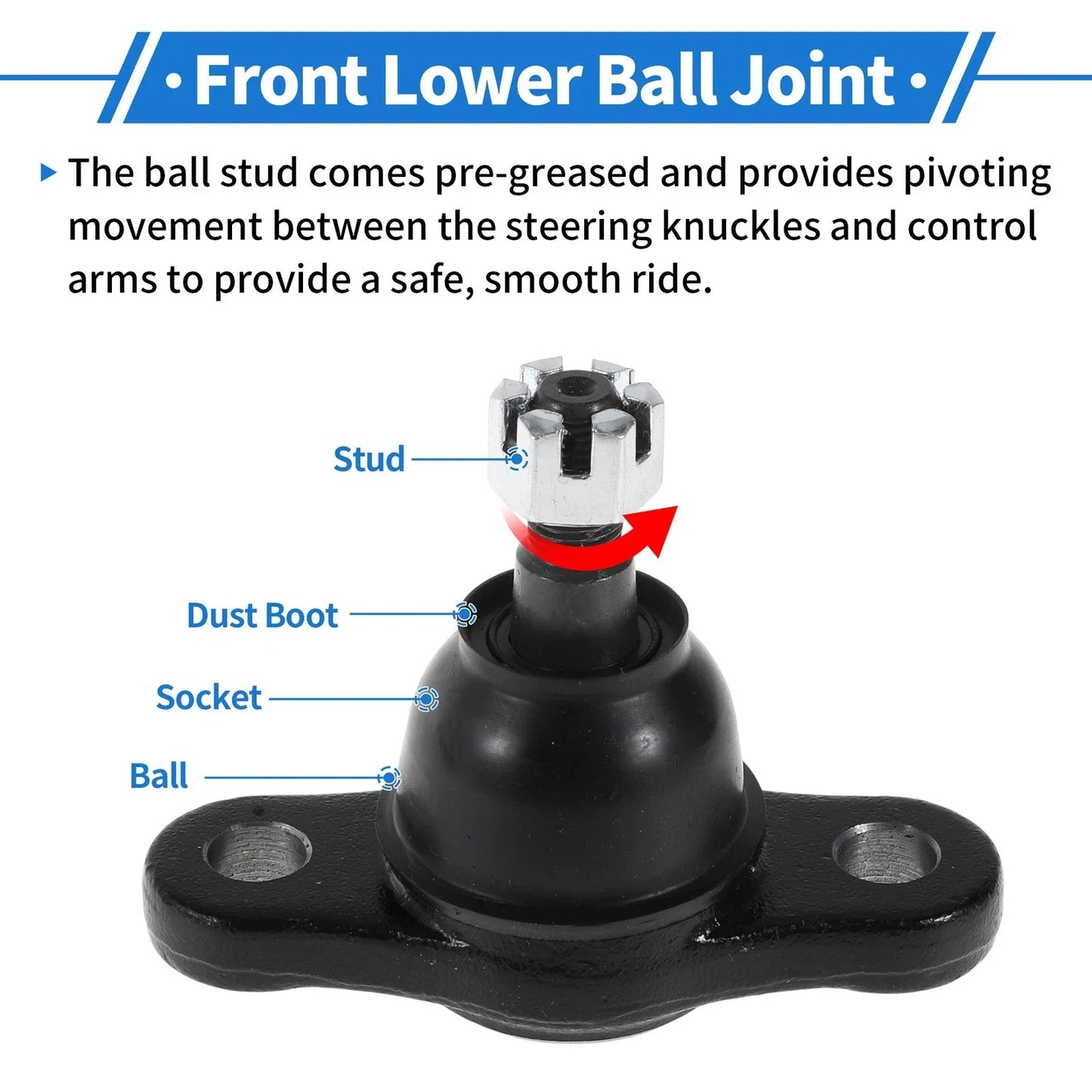 2 x Front Lower Ball Joints for Hyundai Tucson (2005-2009)